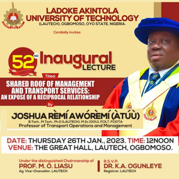 52nd Inaugural Lecture